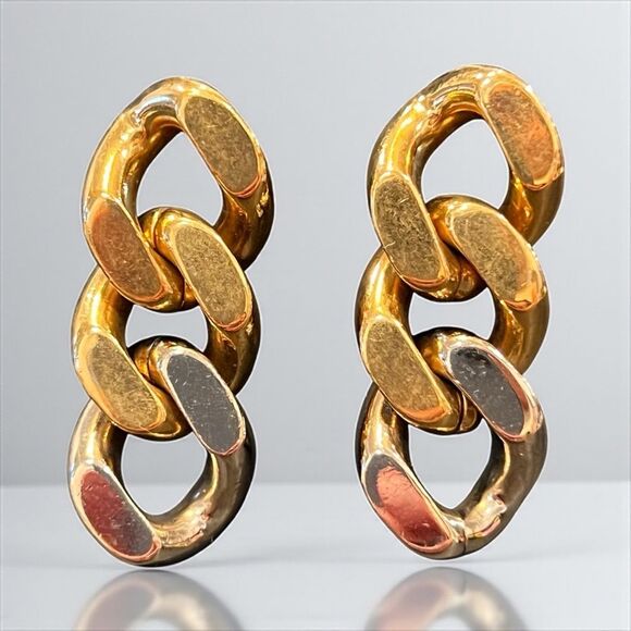 Yves Saint Laurent Gold and Silver Chain Earrings - Picture 1 of 6